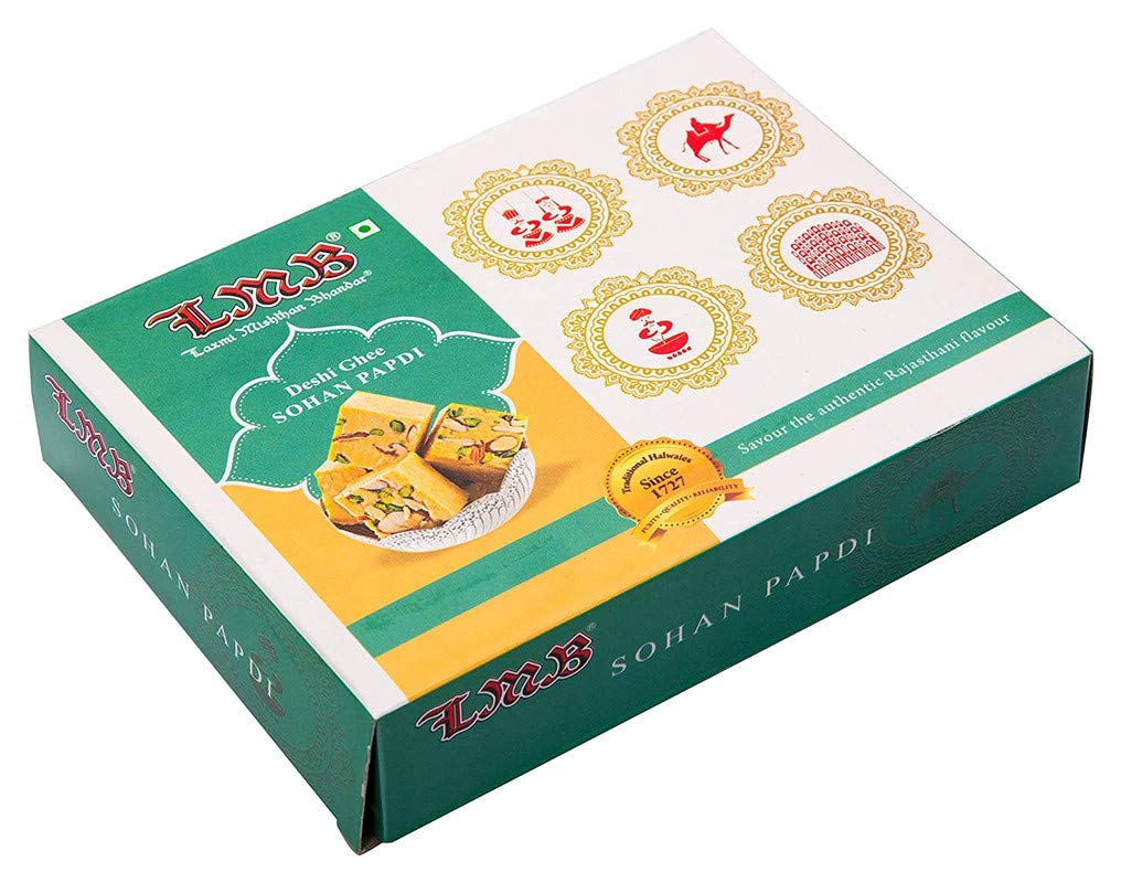 Laxmi Misthan Bhandar Sohan Papri; 400gm & Navaratna Mix 150gm Pack with Tea Light Candle