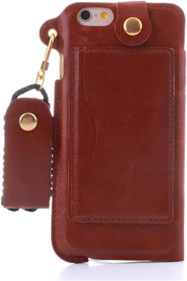 Turpro Stand Case with Strap for iPhone 6 Plus (5.5), KS Slim Fit Business Style PU Leather Back Cover Pouch Case with Stand, Credit Card Holders and Neck Strap Lanyard for iPhone 6 Plus (5.5" inch) (Brown)