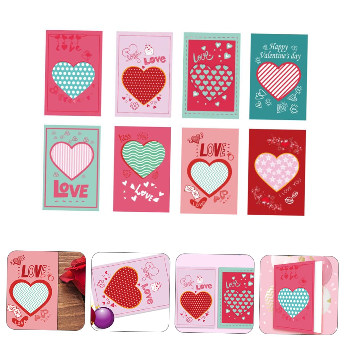 Amazon | Lurrose 8個 バレンタインカード メッセージカード