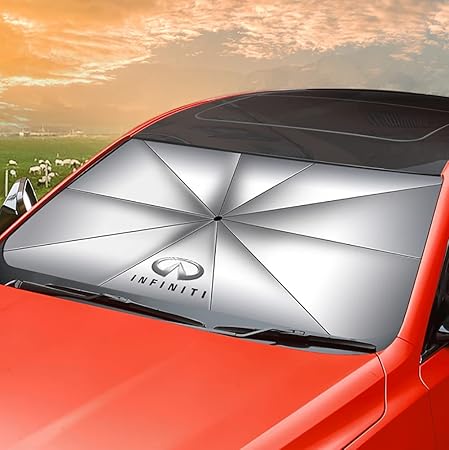 Amazon インフィニティ サンシェード フロントガラス 断熱シート プリウス ヴォクシー C Hr ウィッシュ ハイエース C Hr ハイラックス ピクシス Mirai ルーミー アルファード ヴェルファイア ノア 紫外線対策 Uvカット折り畳み式 傘式 収納ポーチ付き ロゴカスタム