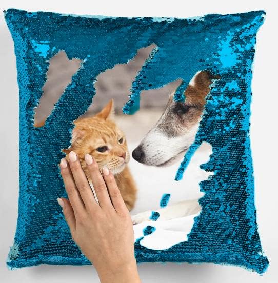 Fundas de almohada personalizadas con lentejuelas  Funda de almohada reversible personalizada para Navidad, cumpleaños o cualquier ocasión  Regalo