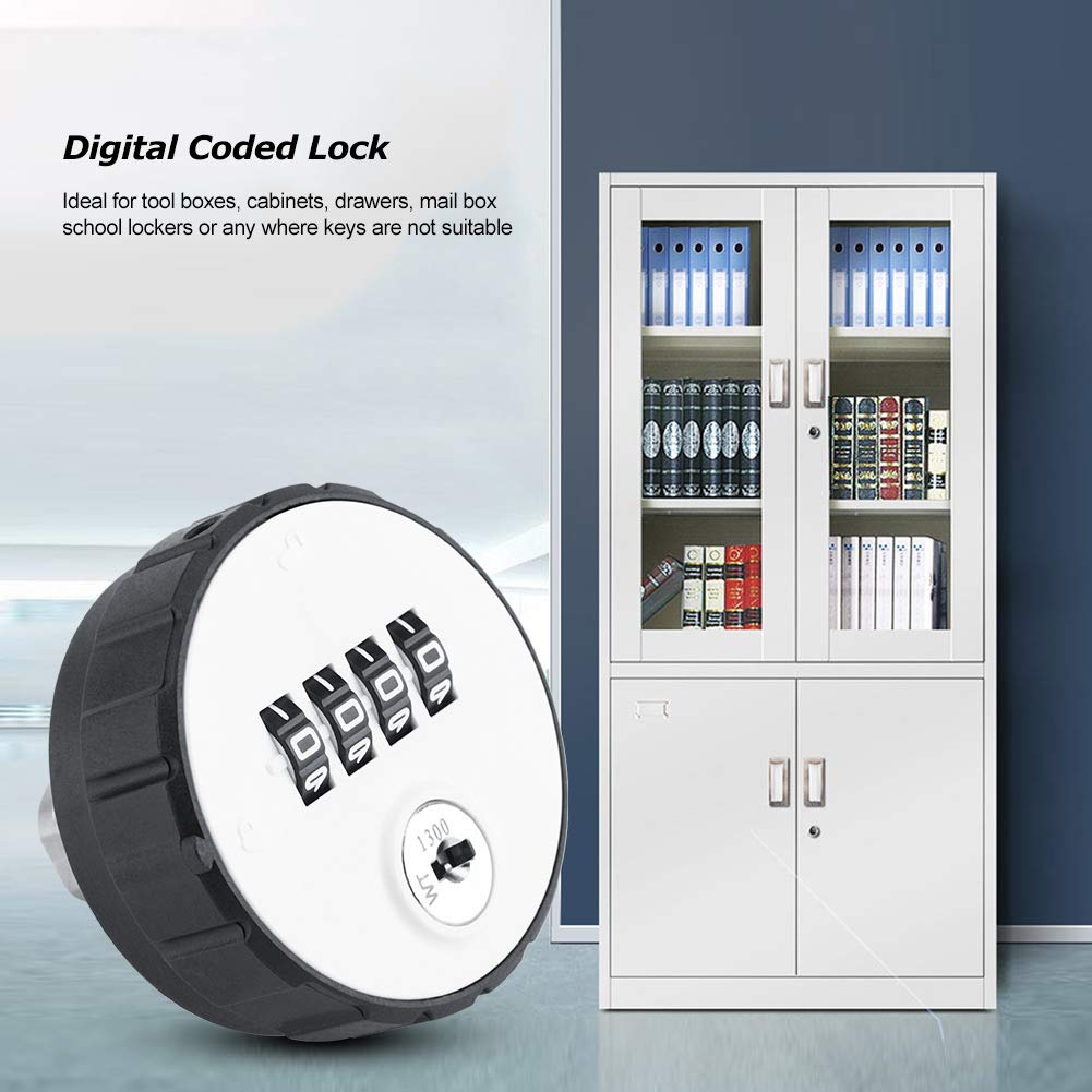 Password Safe Lock Digital Zinc Alloy Code Combination Cam Cabinet Convenient Password Safe Lock with Keys(Installation Thickness 20mm)