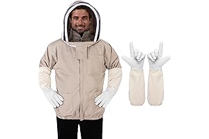 Essential Beekeeper's Apparel: Premium Bee Suit Jacket with Gloves for Optimal Beekeeping