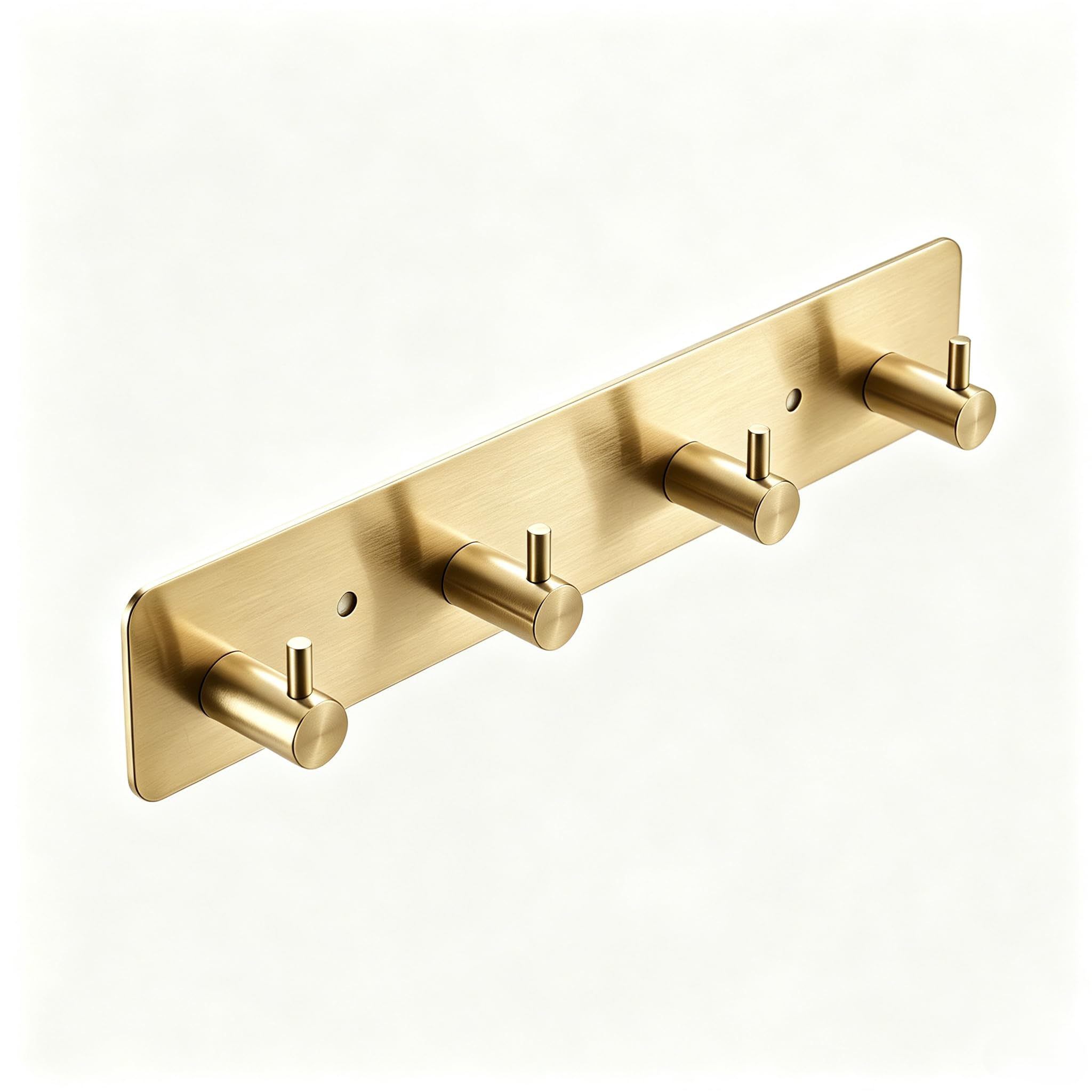 WOOPHEN Hat and Coat Wall Mount Rack 4 Hooks（Gold）