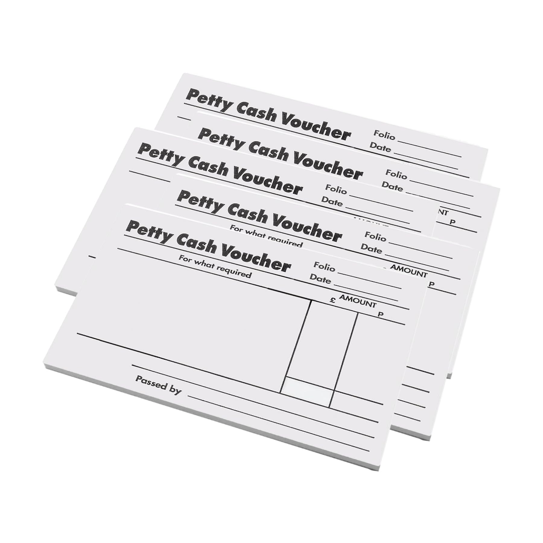 5 Star Petty Cash Pad - 80 Sheets Business Expense Tracking Cash Book, 160 Writing Sides Office Finance Organiser, Easy Tear Pages Record Keeping & Receipts Voucher for Office | Pack of 5