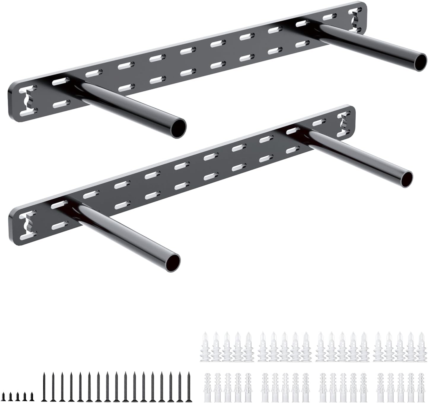 2pcs Floating Shelf Hardware Heavy Duty Hidden Shelf Brackets Support,Wall Mounting Invisible Floating Shelves Bracket Without Jig (18" x 6" x 1.5" Without Tools)