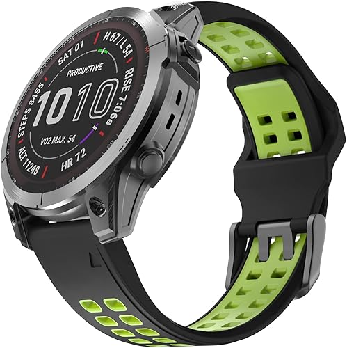 OVERSTEP Compatible con la correa Garmin Fenix 7, correa de silicona deportiva de fácil ajuste de 0.866in para reloj inteligente Fenix 5Fenix 5 OVERSTEP Compatible con la correa Garmin Fenix 7, correa de silicona deportiva de fácil ajuste de 0.866in para reloj inteligente Fenix 5Fenix 5