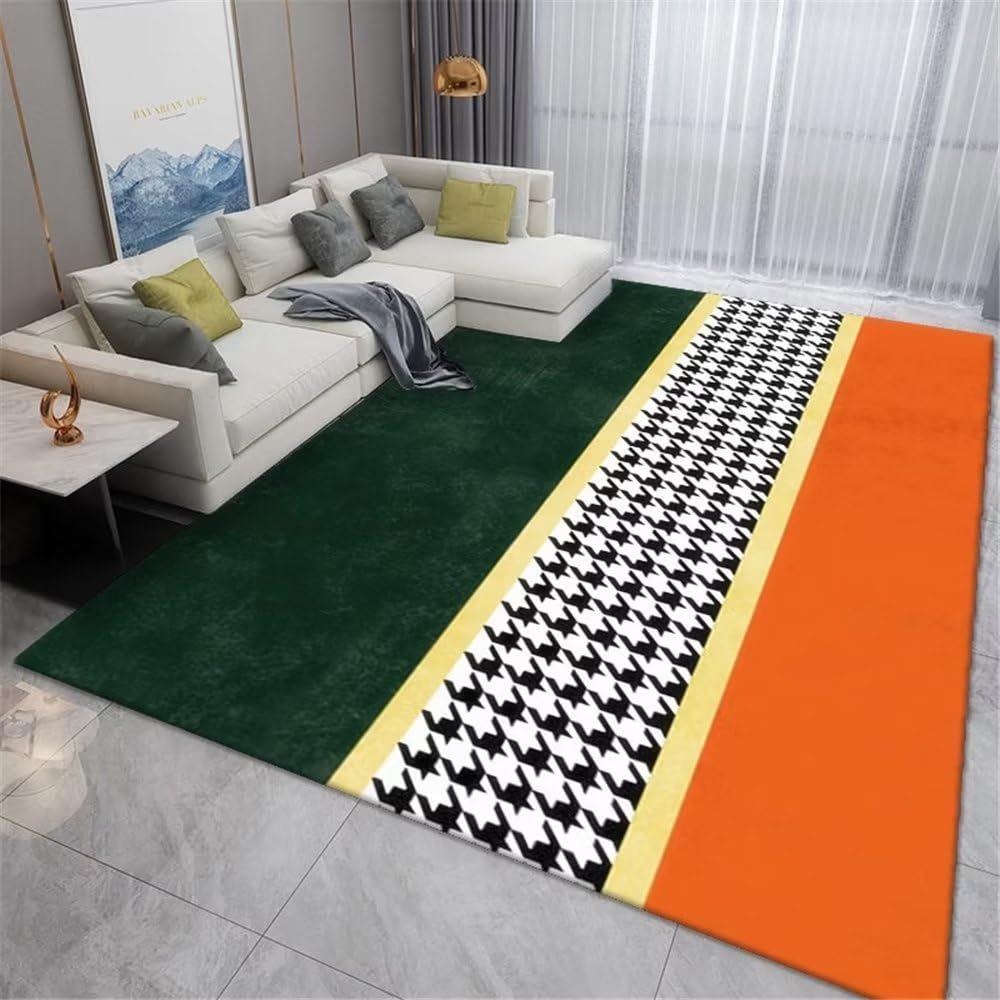 Tapis exterieur balcon orange et géométrique pour sublimer votre terrasse
