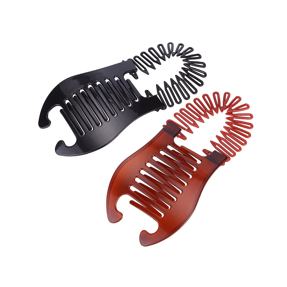 Bananen-Haarspangen aus Kunststoff, flexibel, für Damen und Mädchen, 4 Stück