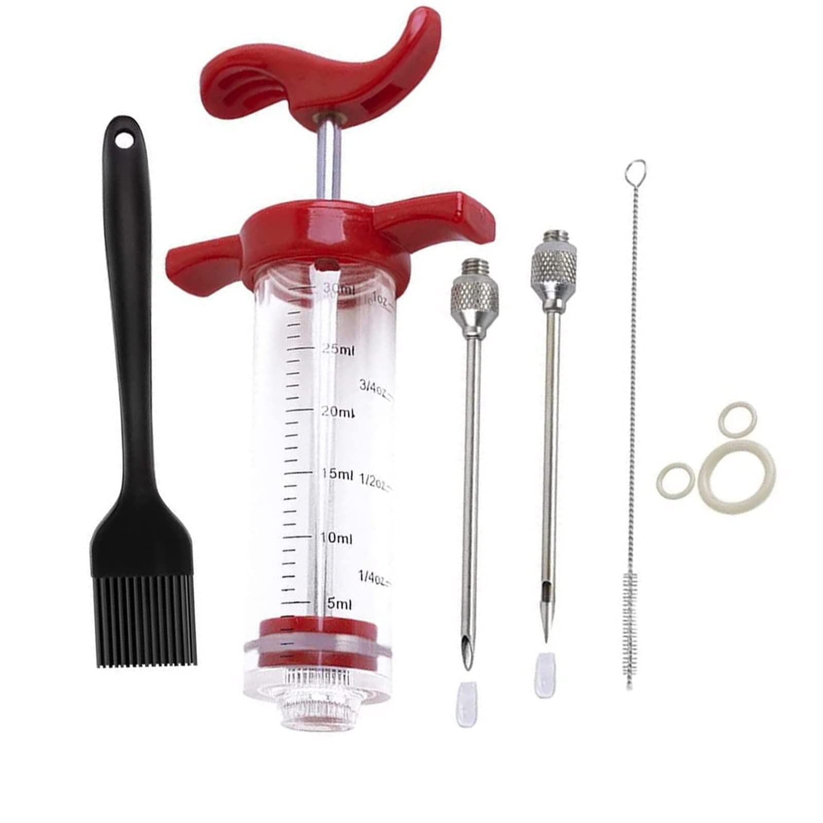 Poire Pour Arroser La Viande Seringue D'injecteur De Viande En Acier Inoxydable 304, 2oz, Avec 3 Embouts à Ma Poire A Jus