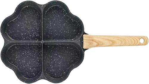 KLKCMS Sartén frita para huevos, mini cacerola para panqueques, utensilios de cocina, parrilla dividida, sartén resistente al calor, sartén