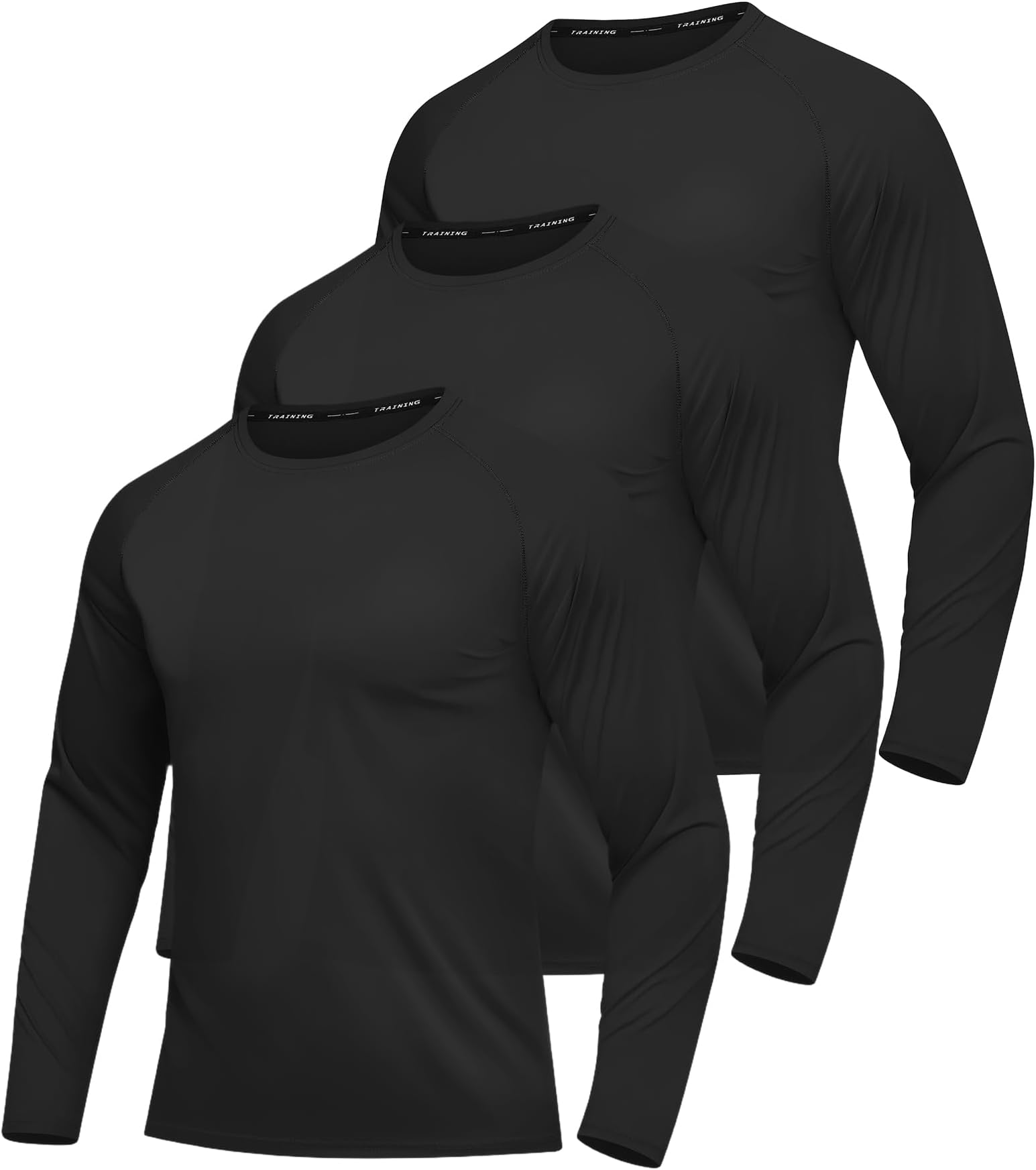 3 Pack Quick Dry Long Sleeve Shirts for Men UPF 50+ UV Sun Protection Shirt Moisture Wicking T-Shirt for Casual Gym Workout