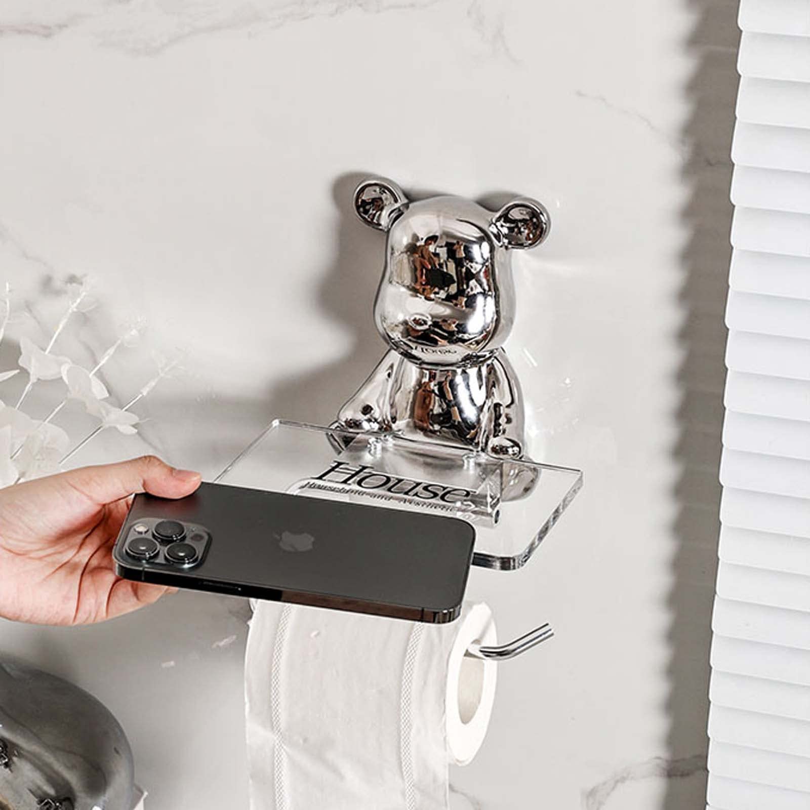 ベアブリック風 トイレットペーパーホルダー