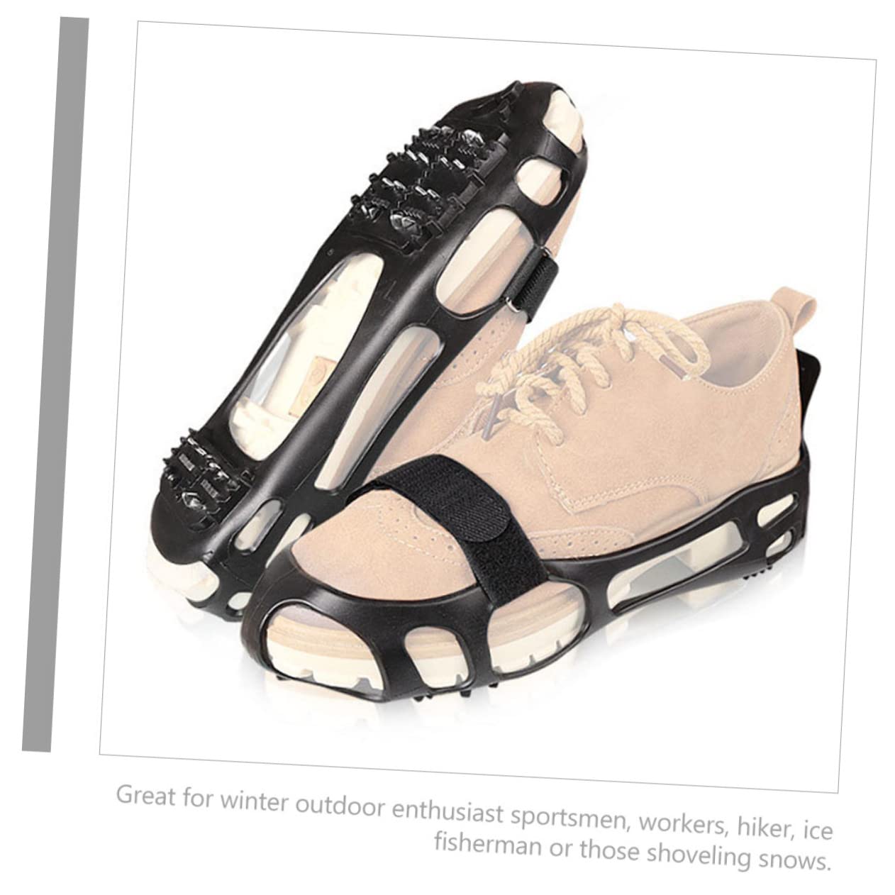 Set 4 Paia Antiscivolo in Nylon e Metallo, Cinturini Regolabili Chiusura a Strappo per Scarpe Casual da Trekking, Design Leggero e Portatile per Escursionismo