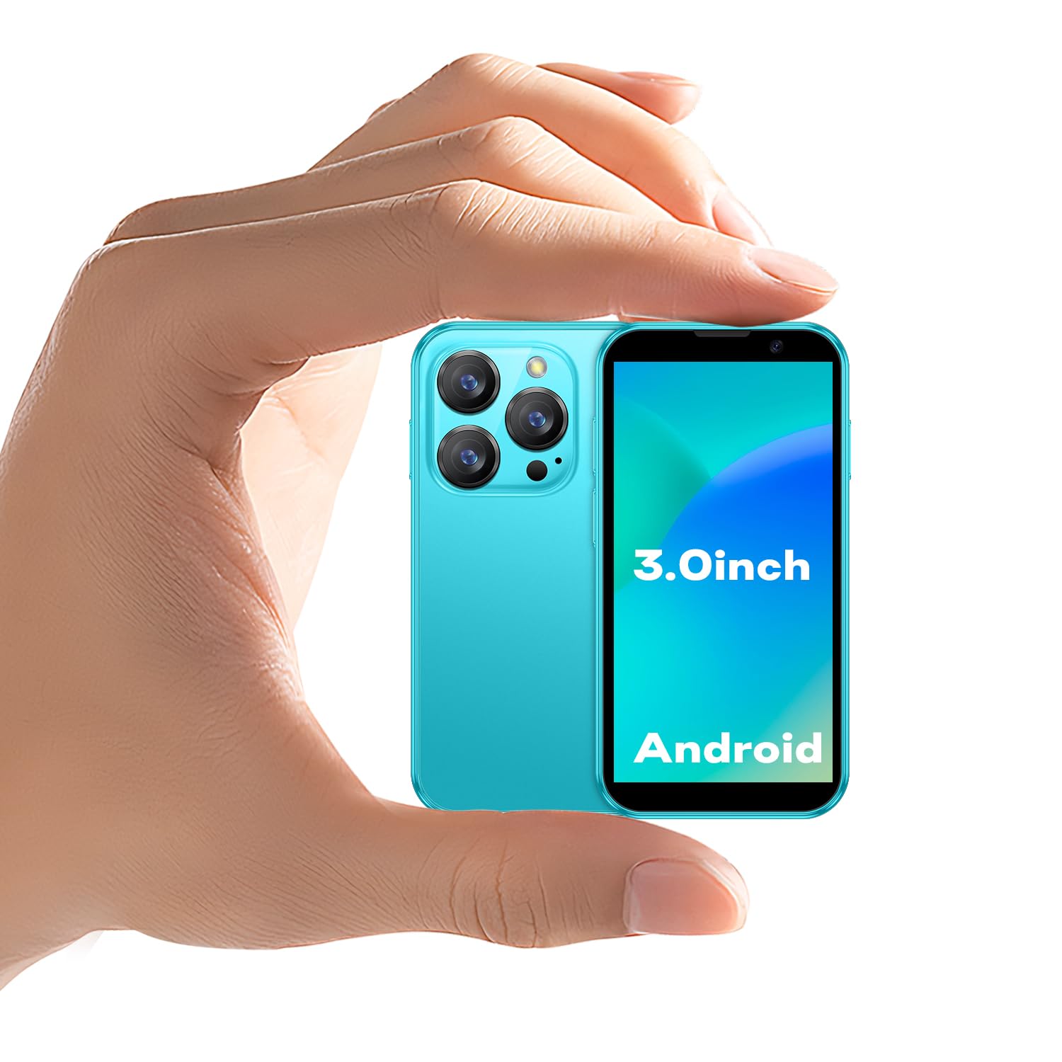 3G – Piccoli Cellulari, Bambini – Smartphone Android 9.0 3.0 pollici – Schermo 2 GB RAM 16 GB ROM, 5,0 Megapixel, 900 mAh – Batteria di riconoscimento facciale, (XS18-Blu scuro)