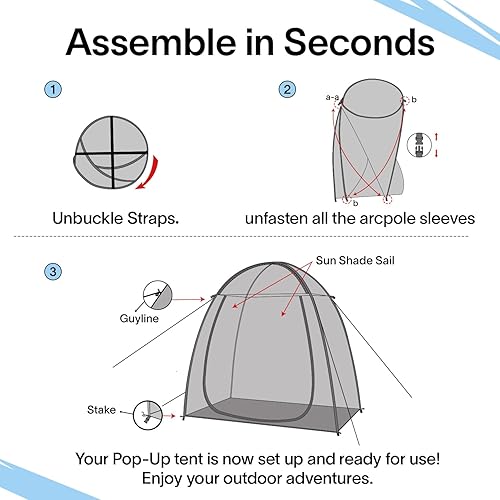 Vista 31 de Alvantor Tienda de campaña desplegable de burbujas – Tienda de campaña de iglú instantánea de 12 x 12 pies – Casa de pantalla para 8 – 10 personas