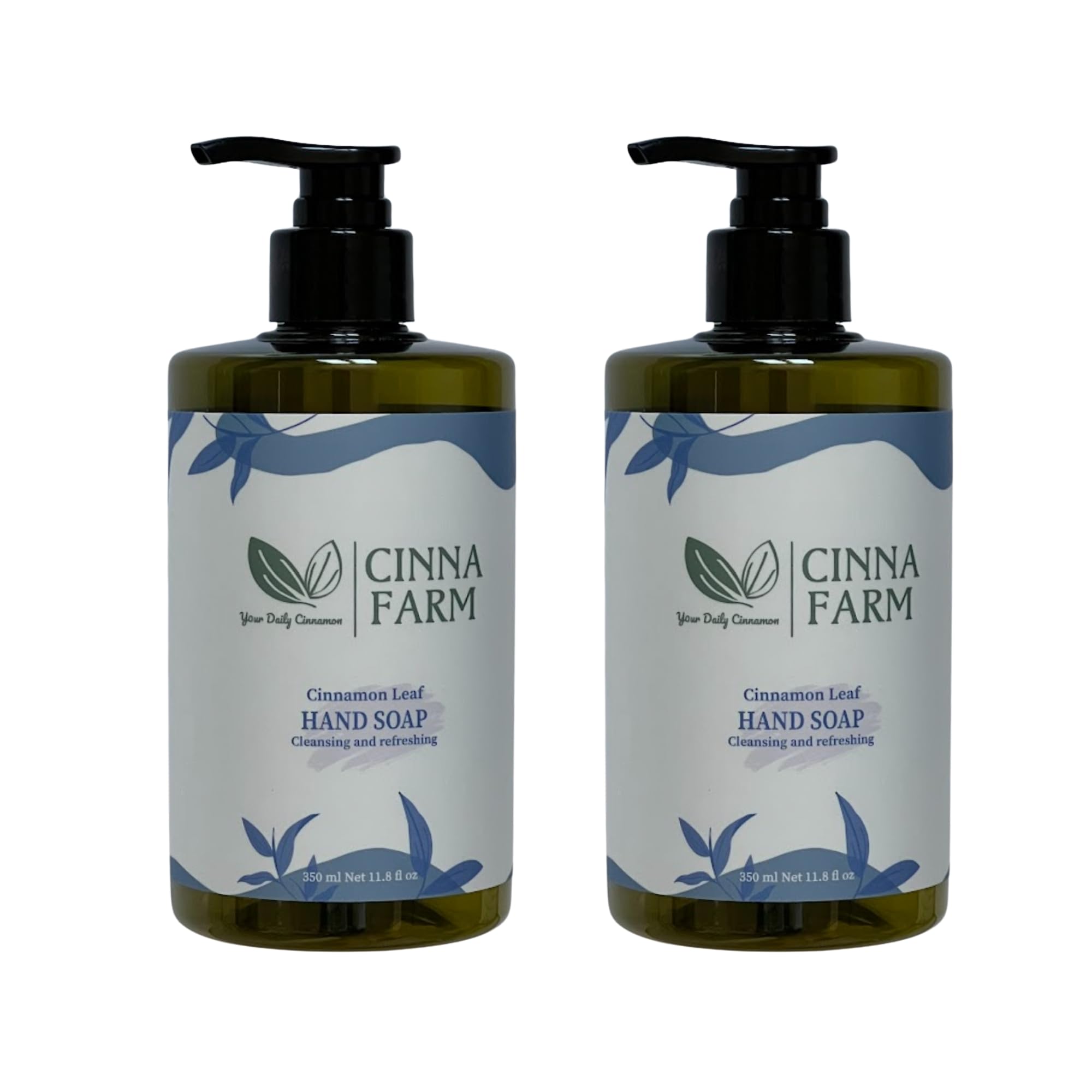 Hand soap, from Cinnamon leaves extraction, cleansing and refreshing, natural ingredients, vitamin B5, no artificial flavors, fulfates and silicones free, 2-Pack (11.8 oz each)
