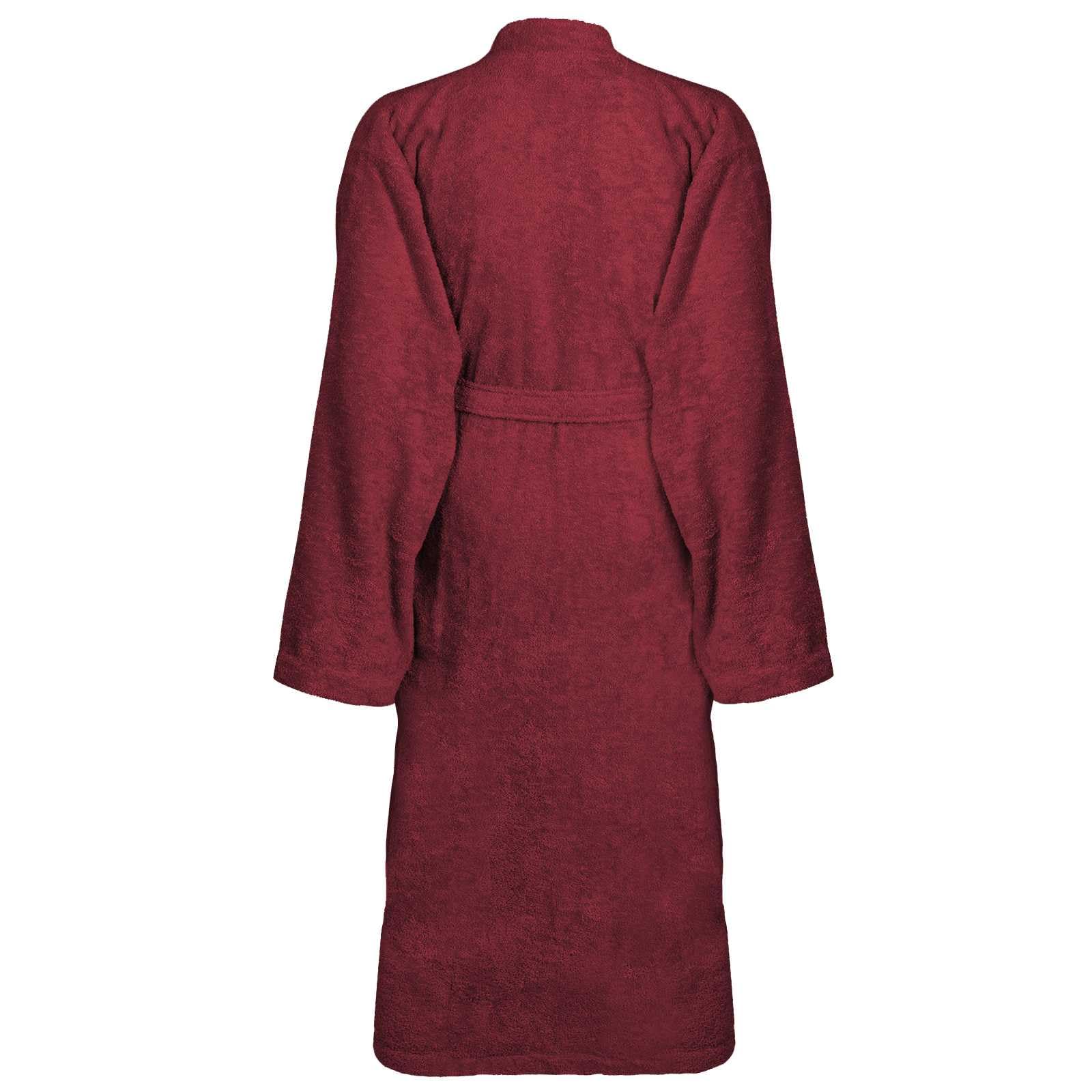 Albornoz KINN Rojo XXXL de 100% algodón con cinturón ajustable, absorbente y mullido, bata de casa para hombre y mujer, ideal para sauna, spa y baño