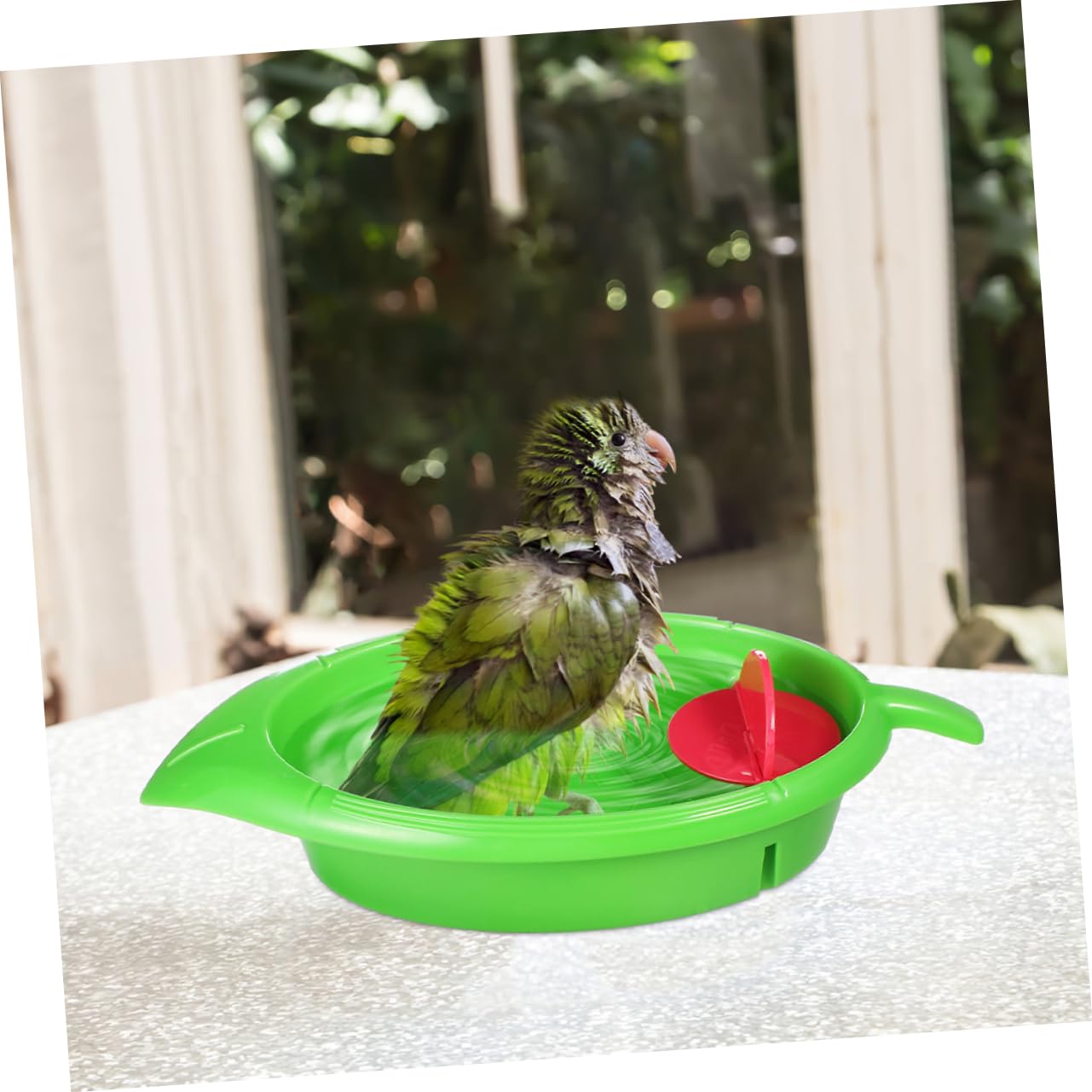 Holibanna 2pcs Box Parrot Bath Bird Shower Bath Bird Bath Bird Cage Bath Parrot Bath Parakeet Bathtub Bird Parakeet Bathing Tub Parakeet Bath Tub Bird Shower Tub Pet Green Plastic
