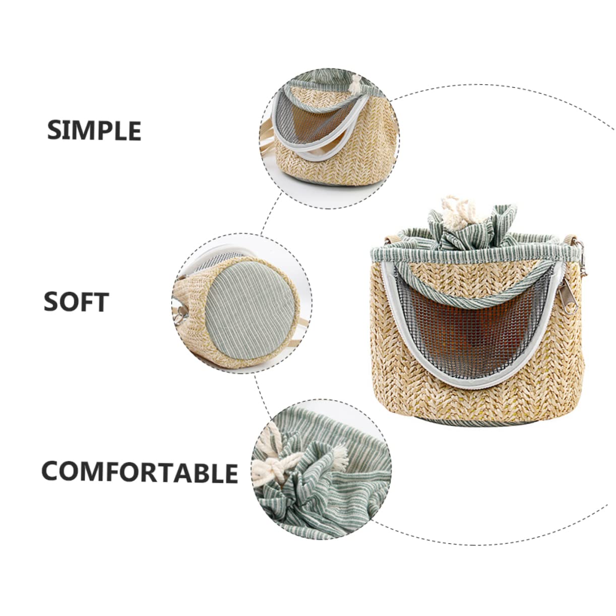 Happyyami 1Pc Portable Pet Hammock for Hamsters Breathable Mesh Outgoing Bag for Pets Lightweight Design Random Color for Travel and Climbing Comfortable Cradle