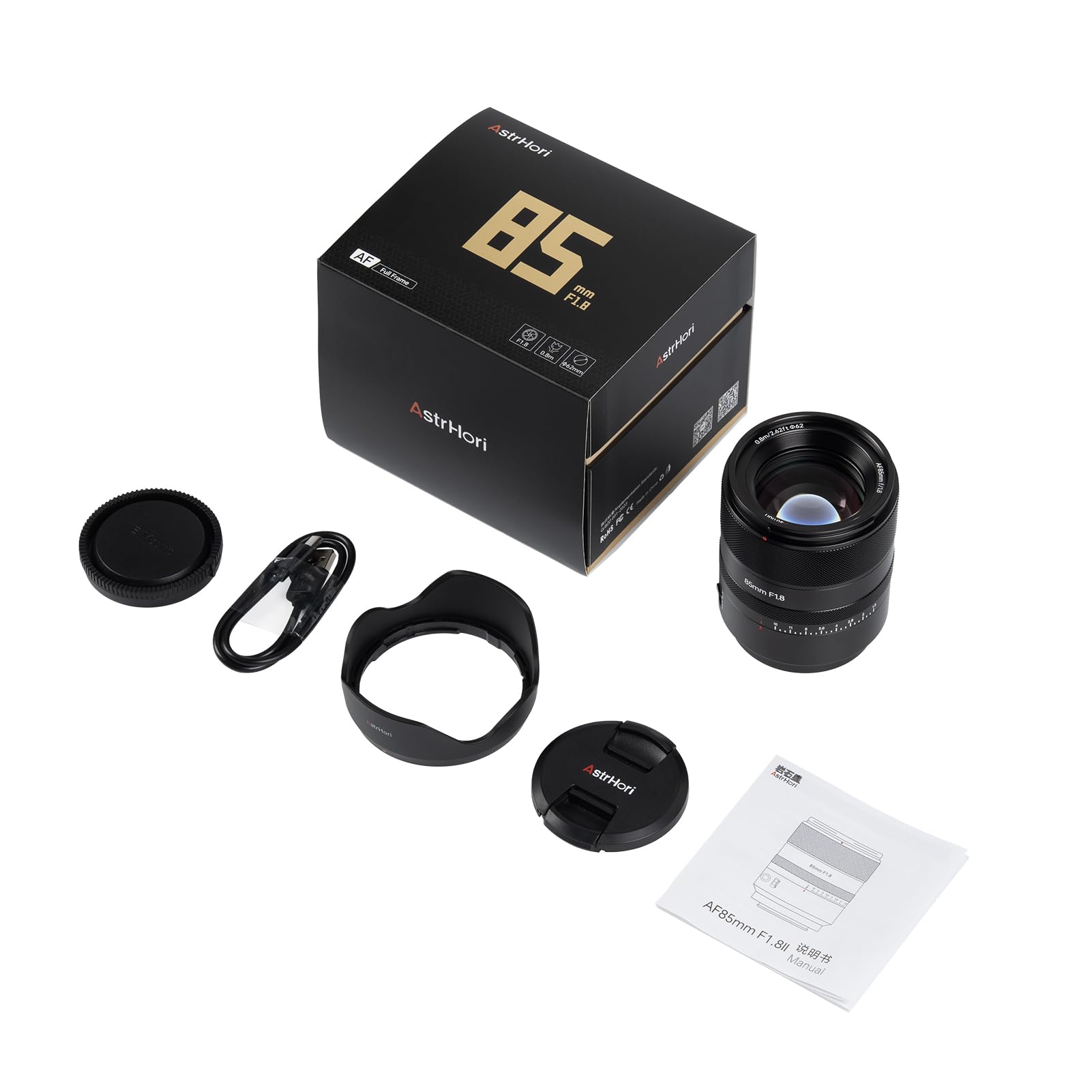 AstrHori AF 85 mm f/1.8 II Objectif Plein Format autofocus à focale Fixe pour Portrait for Nikon à Monture Z appareils Photo Hybrides (Noir)