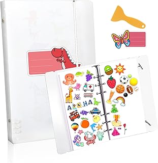 Sticker Collecting Album Reusable Sticker Storage Blank Book Activity Sticker Book for Collecting Stickers with a Plastic Scraper, A5