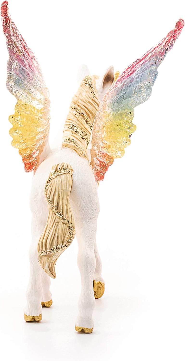 schleich BAYALA | Skrzydlate Źrebię Tęczowego Jednorożca 70577 | szczegółowa figurka kolekcjonerska | magiczny prezent dla dziewczynek i chłopców | zabawka od 5 lat | 8 x 5 x 10 cm