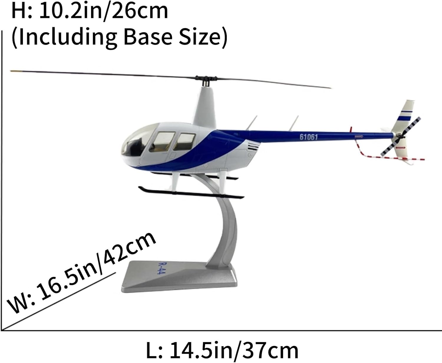 Alloy Robinson R44 Raven Helicopter Model 1:32 Scale, Alloy Aircraft Toy for Collection Displaying