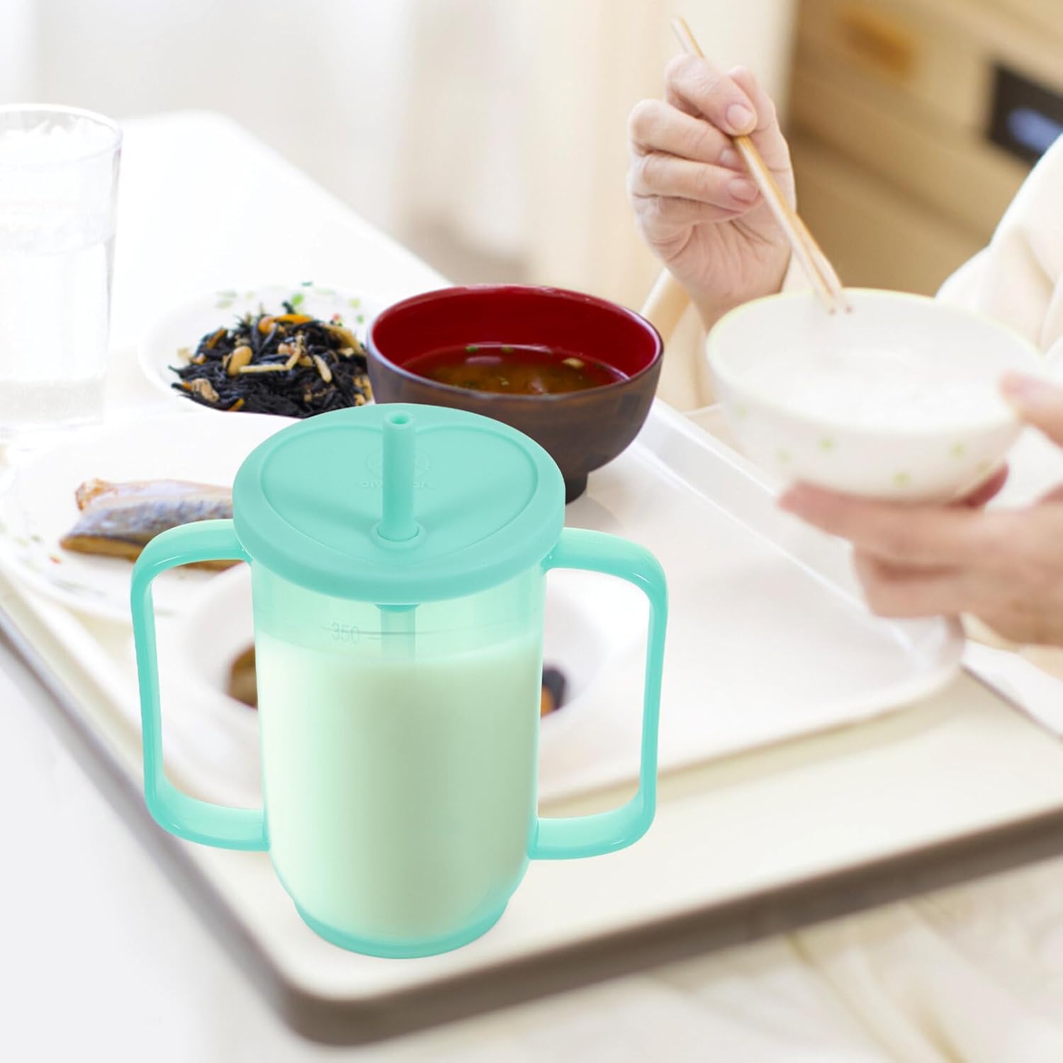Healifty Nursing Cup Spill Proof Drinking Cup with Inclined Mouth Lightweight Drinking Aid for Elderly Disabled Patients Maternity Care Easy Carry Daily Use