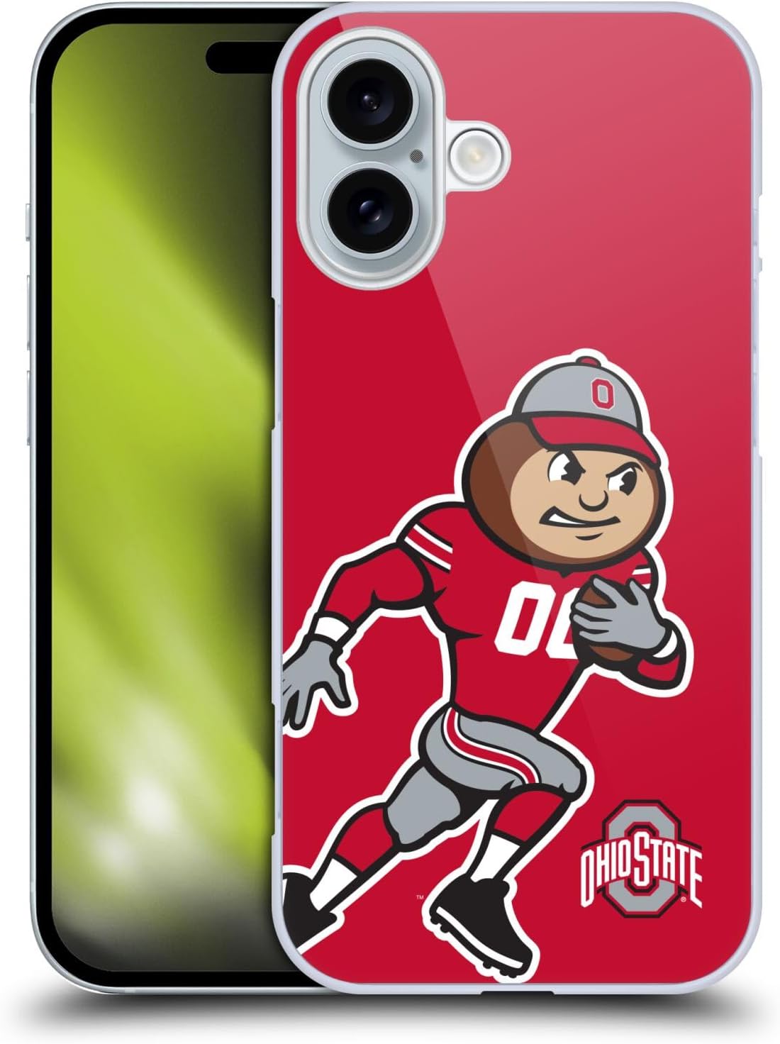 Head Case Designs Officially Licensed Ohio State University Mascot Oversized Football Graphics Hard Back Case Compatible with Apple iPhone 16