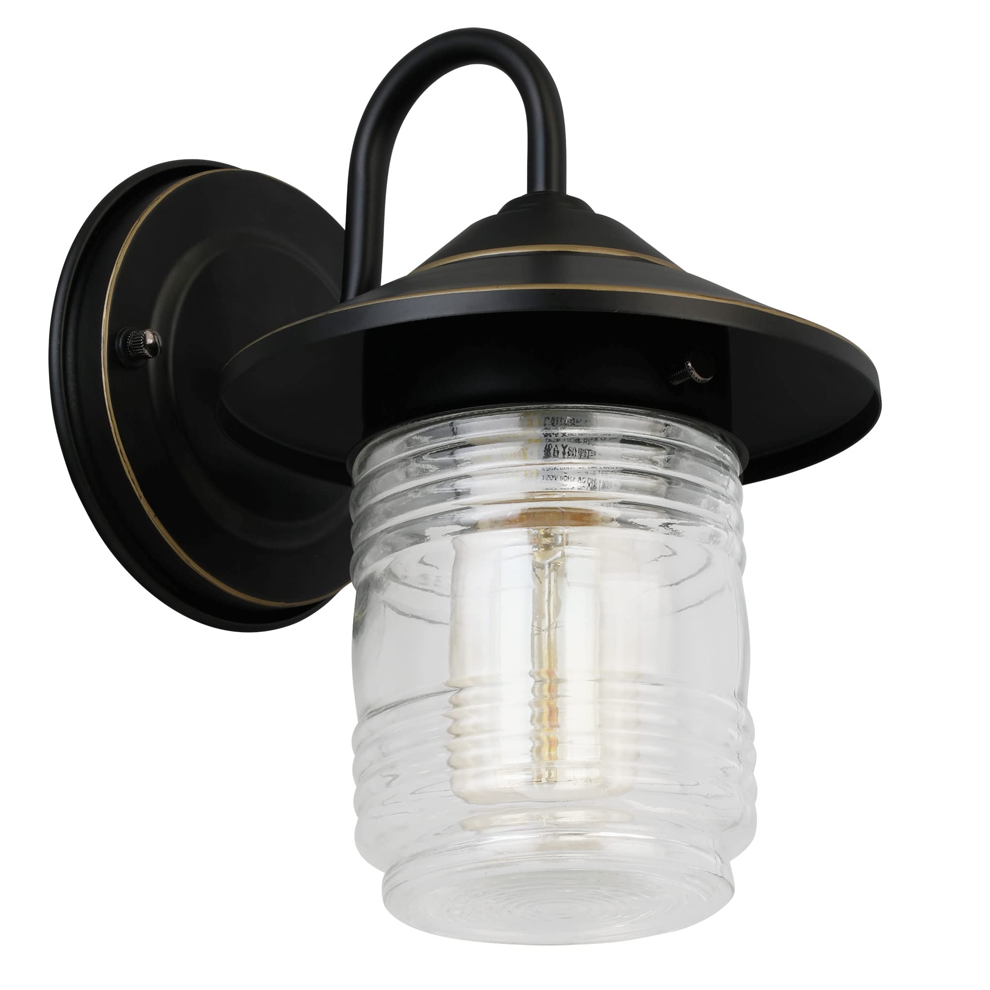 Design House Jelly Jar Outdoor Wall Light, Oil Rubbed Bronze