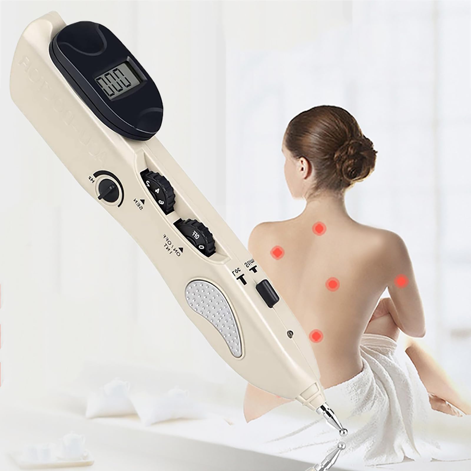 Stylo D'acupuncture Électronique, Stylo De Massage Méridien, 10 Niveaux D'intensité Et 10 Niveaux De Sensibilité, Recherche Automatique des Points D'acupuncture, pour Le Cou, Le Dos Et Les Bras