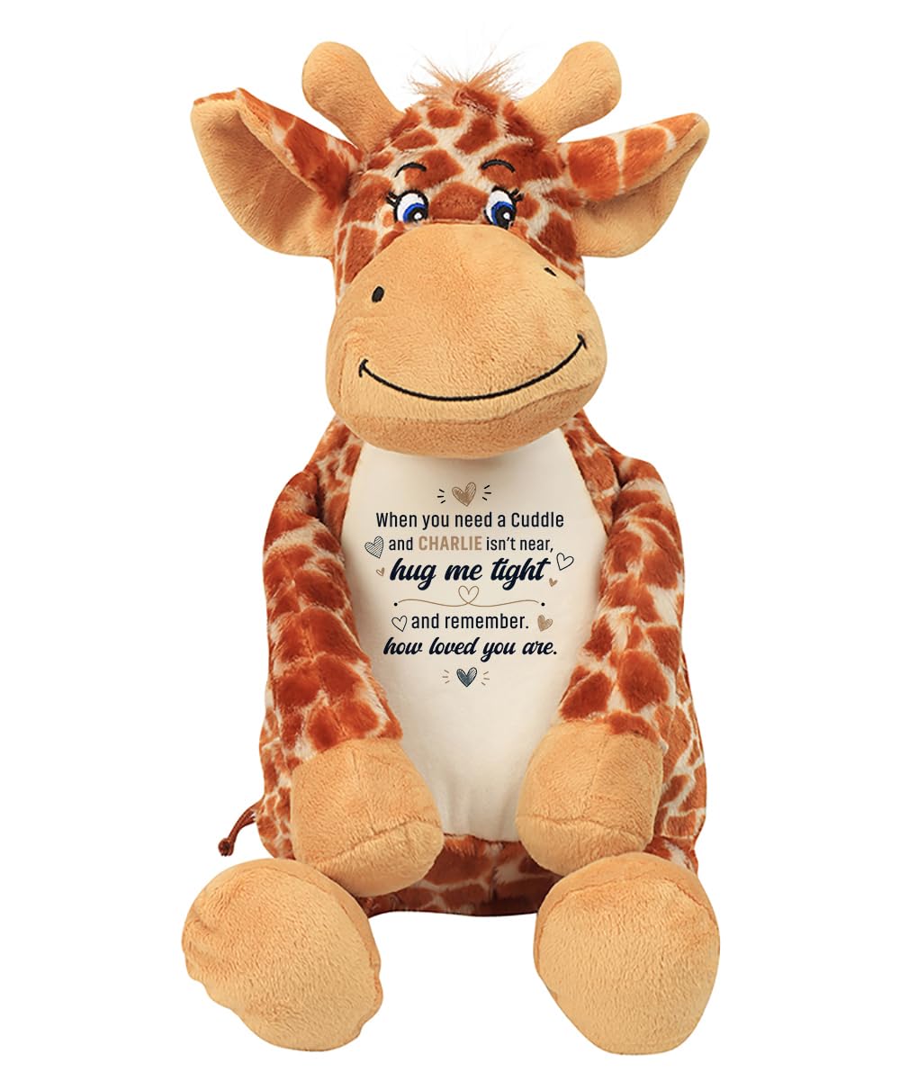 Getagift Personalised When You Need a Cuddle Hug Gift, Custom Name Keepsake Gift for Loved Ones, Long-Distance Relationship Birthday Plush Toy | Soft Toys Teddy., Giraffe