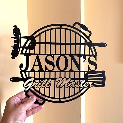 Miniatura 82 de Letrero de metal personalizado para barbacoa, letrero con nombre de bar personalizado para patio trasero, decoración de parrilla al aire libre,