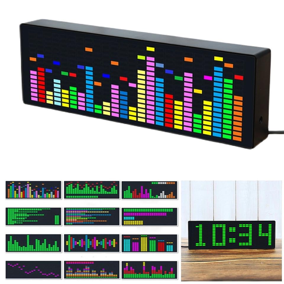 DREAWOO VU Meter Audio Analyzer 3W 7 Color Mode VFD Audio Ambient DisplayClock