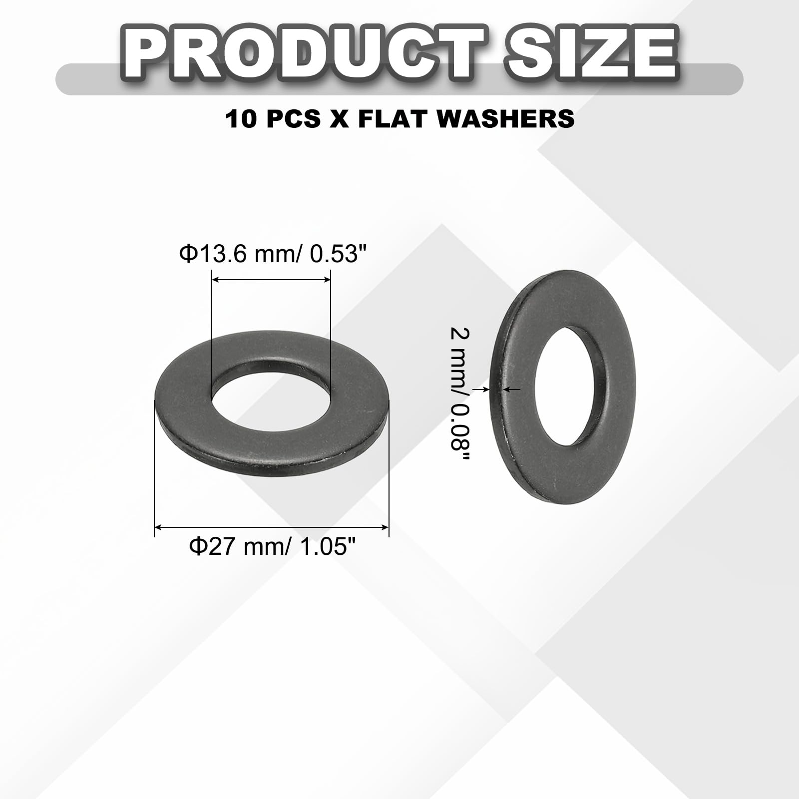 PATIKIL 1/2 Flat Washers 9/16"ID x OD - Image 2