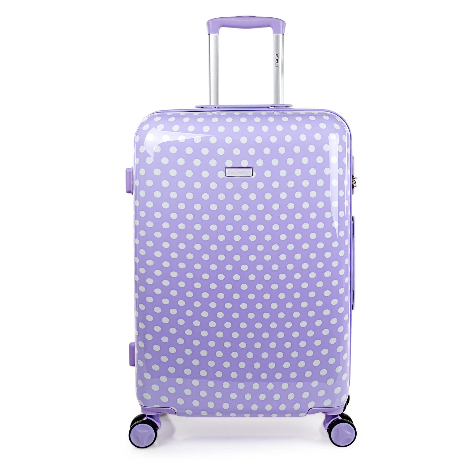 ITACA - Valigia Bambina Mediano - Valigia Bambini Resistente e leggera - Trolley Bambina leggera con 4 ruote Cabina aereo - Trolley Bambino Lucchetto a combinazione, Malva