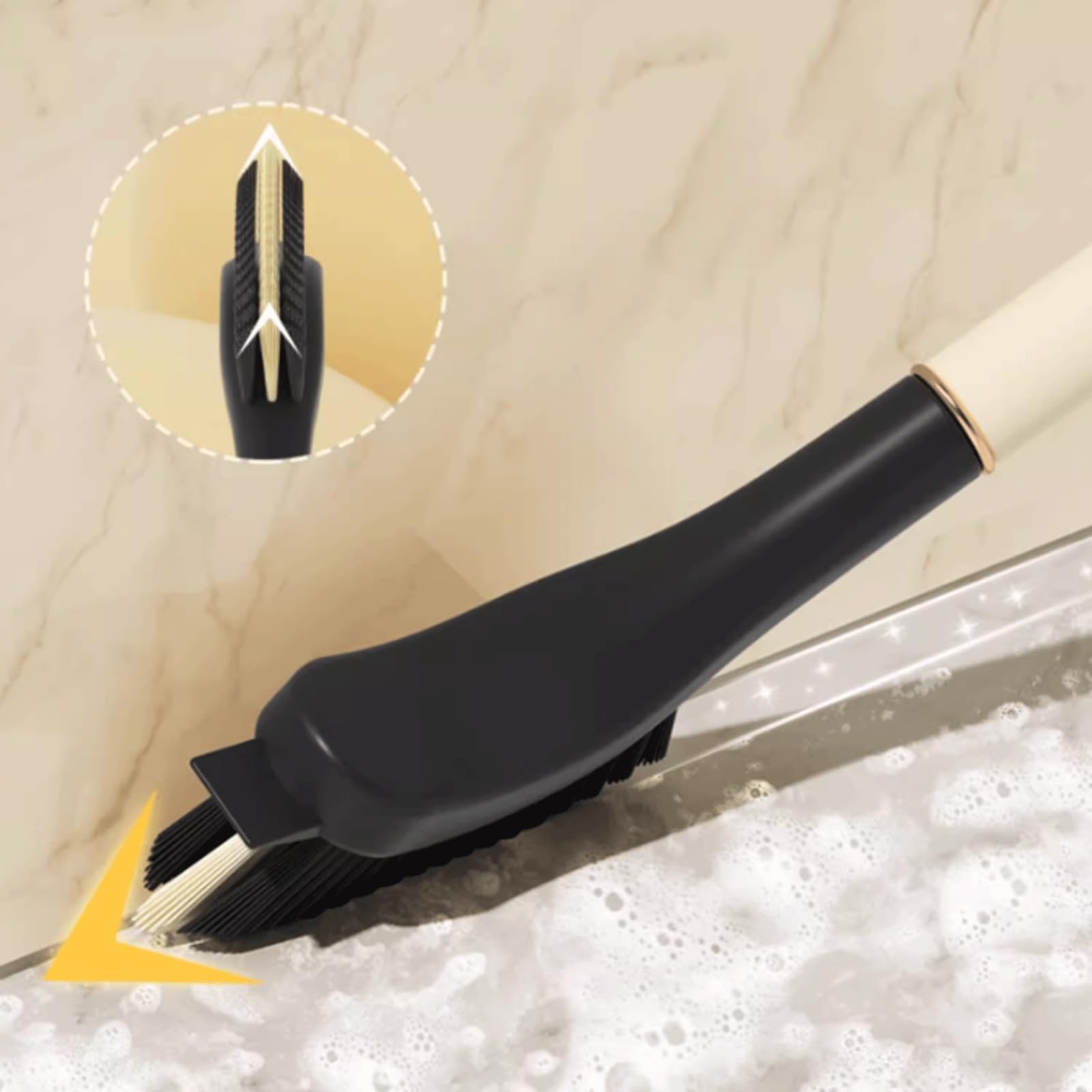 Juego de cepillos de Limpieza Paquete de 2 uds. De cepillos de Limpieza Largos, artefacto de Limpieza, Cepillo de cerdas duras con Ranura para Suelo para Esquina Muerta, fregado de baño e Inodoro