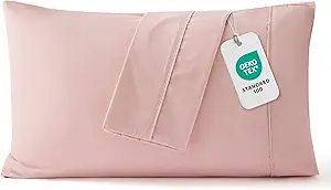 Bedsure Queen Pillow Cases Set of 2 - Pale Blush Brushed Microfiber Pillowcase 2 Pack, Super Soft and Cozy Pillow Case Covers with Envelope Closure, Wrinkle, Fade and Stain Resistant, 20x30 Inches