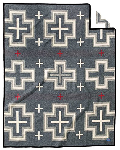 Image of Pendleton Jacquard Unnapped Twin Blanket, 64 x 80 in, Heirloom Virgin Wool
