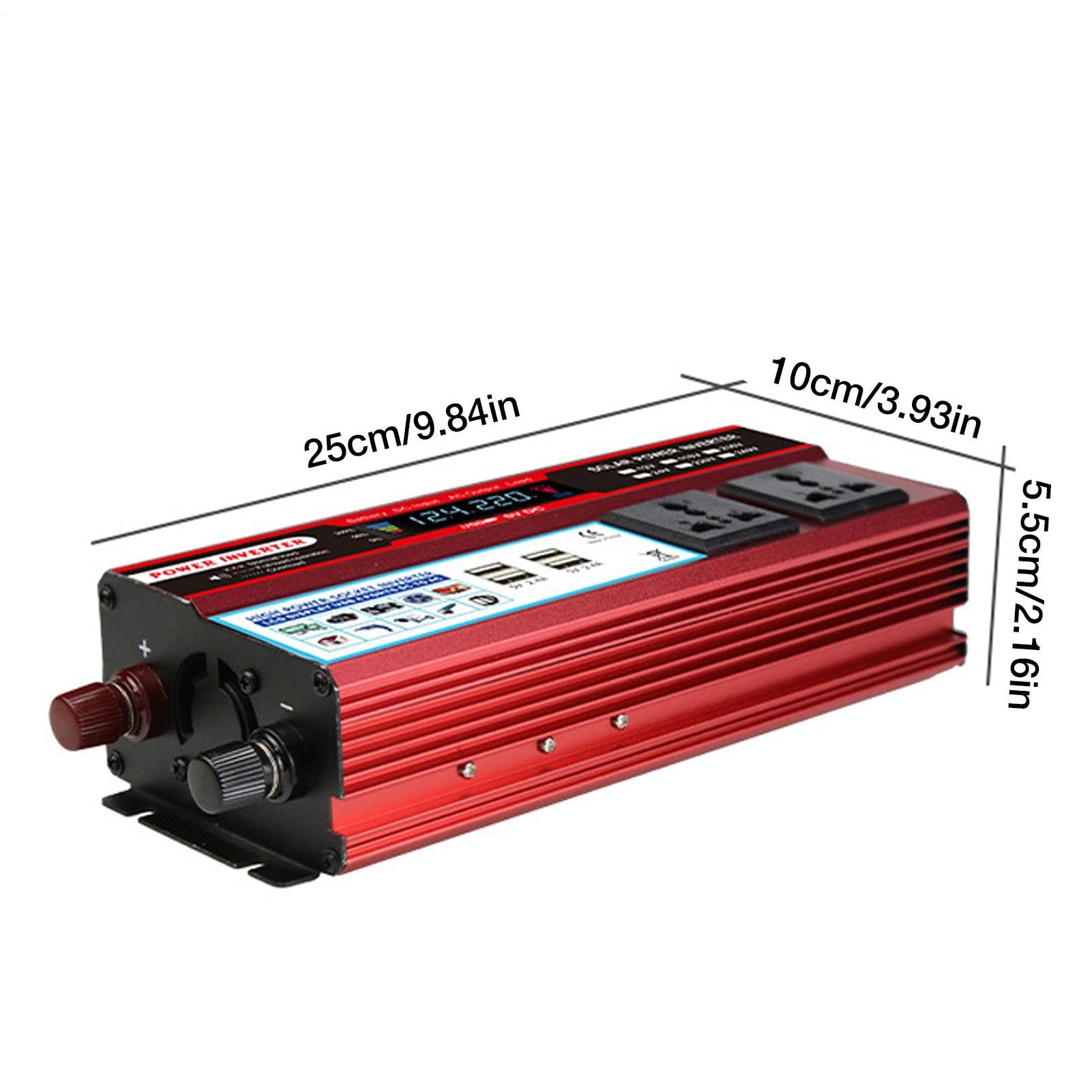 Inversor de Corriente para Coche | Inversor de Corriente para vehículos | Multifuncional | de para vehículos AC 100V-120V/AC 220-240V 2000W con Ventilador de refrigeración para comput
