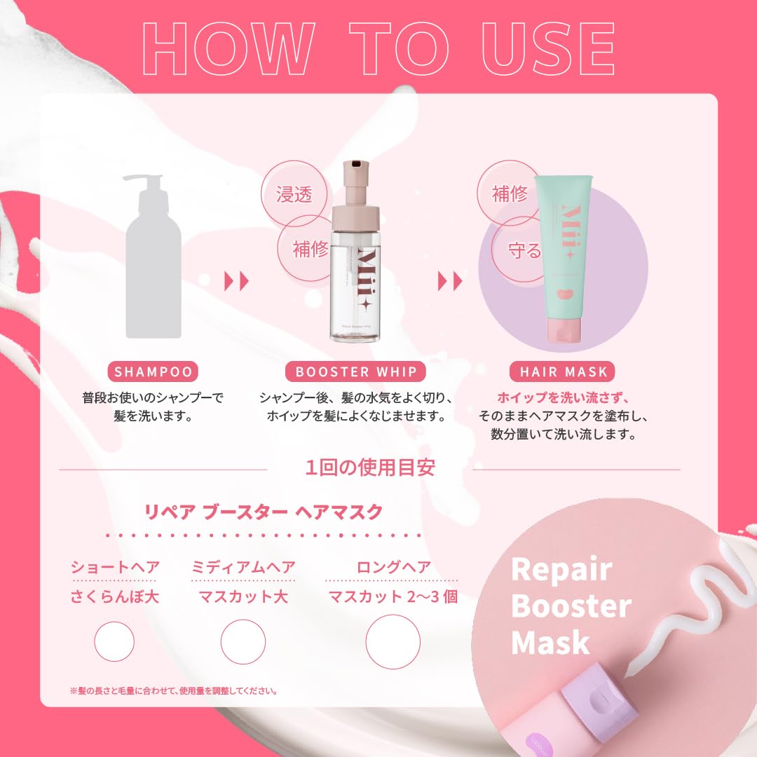 Amazon | Mii+ ミープラス リペアブースター ホイップヘアマスクセット