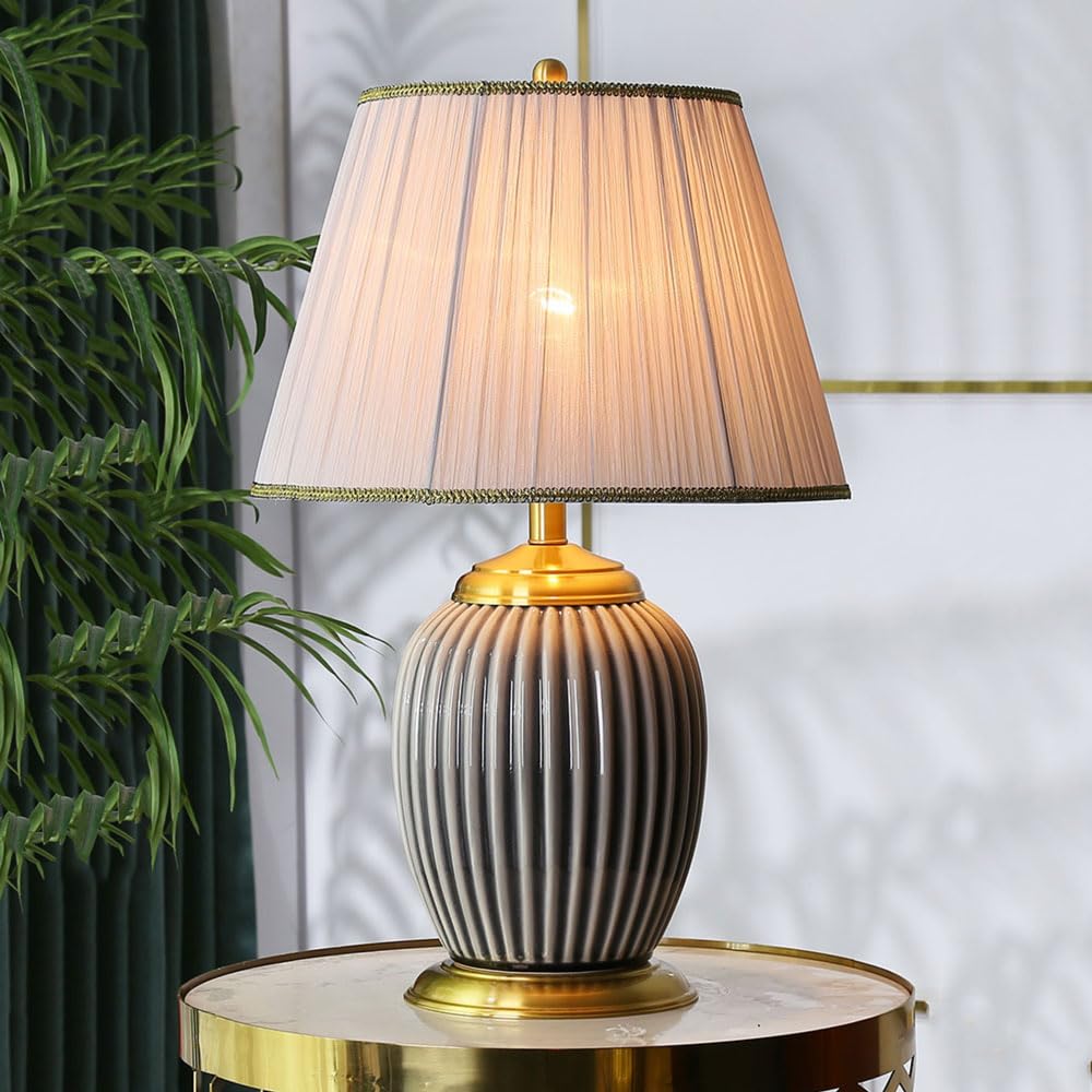 asdchZen 18/21/24" Modern Contemporary Ceramic Lamp For Living Room Desk Decor Lamps For Bedroom Farmhouse Bedside Nightstand End Table Lamps,-C-30 * 46Cm,B-30 * 46CM