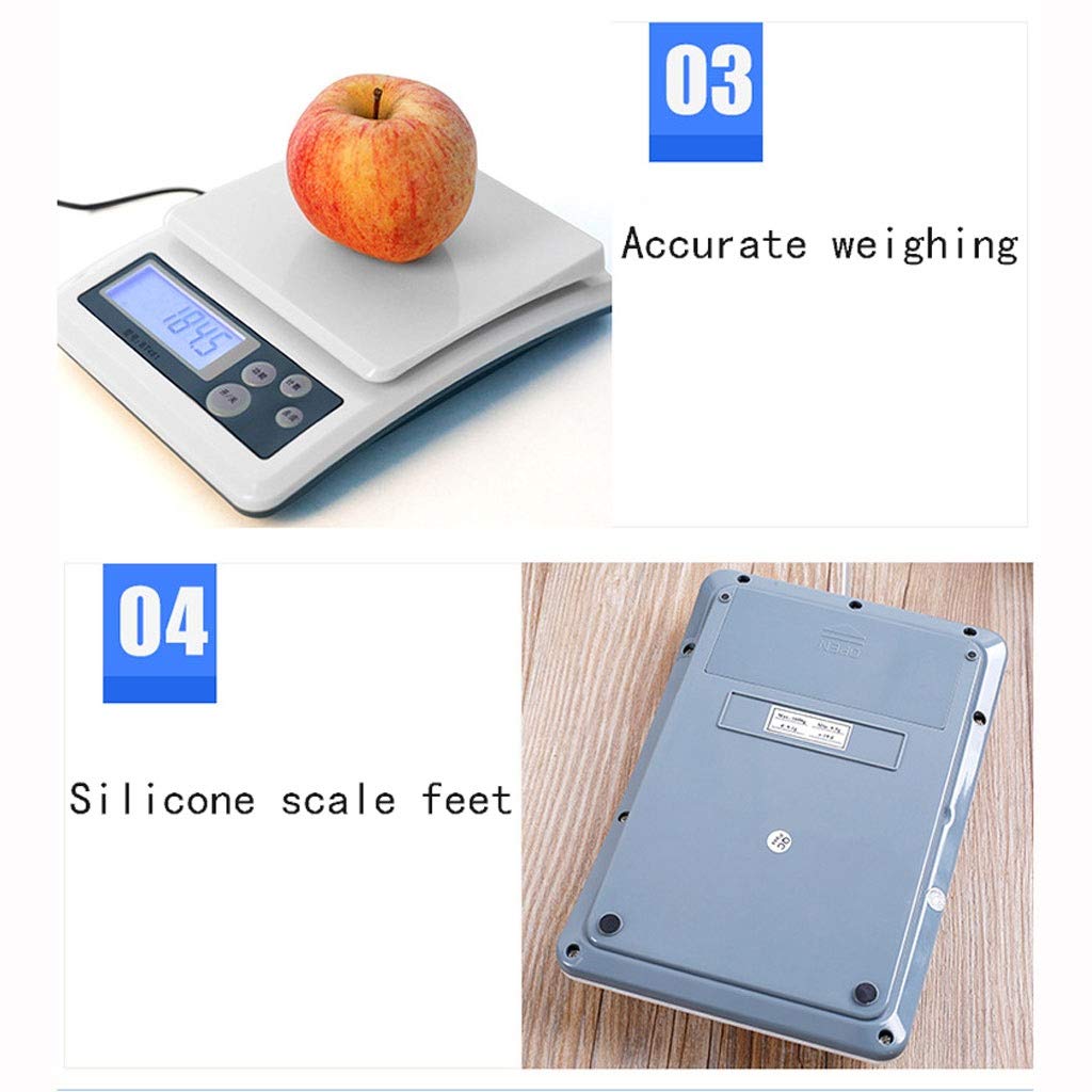 MRKU Balance électronique de Cuisine avec Fonction Tare, écran LCD rétroéclairé, Lecture Facile, multifonctionnelle pour peser Les Fruits et légumes