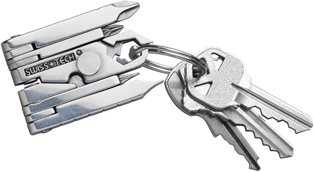SWISS+TECH ST53100 Stainless Steel 19-in-1 Key Chain Multi Tool, Polished Finish (Single Pack)
