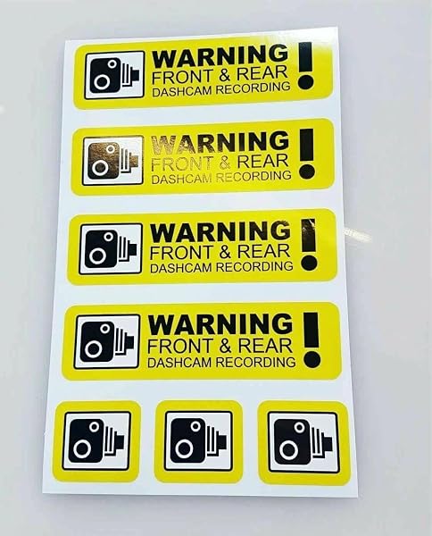 7Pack Sticker de Sécurité “Dash Cam en Enregistrement” – Autocollant d’Avertissement pour Voiture, Surveillance Vidéo 24/7, Vinyle & Durable - 2