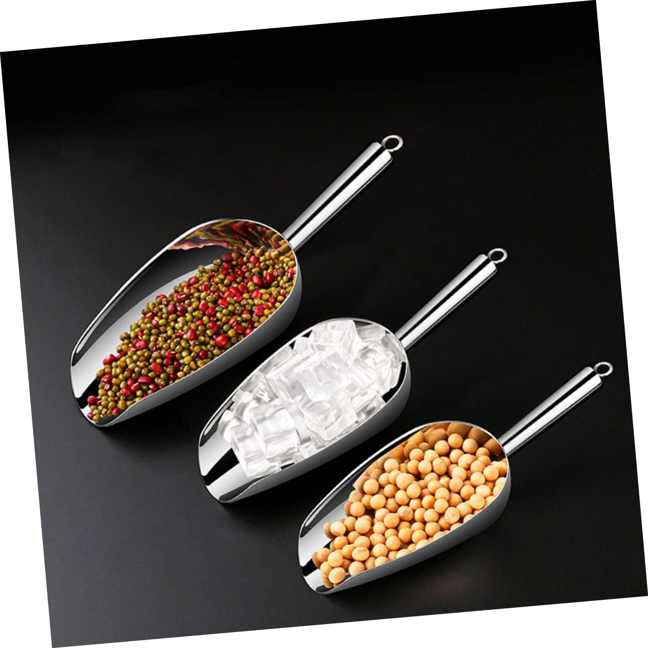 Stainless Steel Ice Cube Scoop Flour Shovel for Nuts and Flour