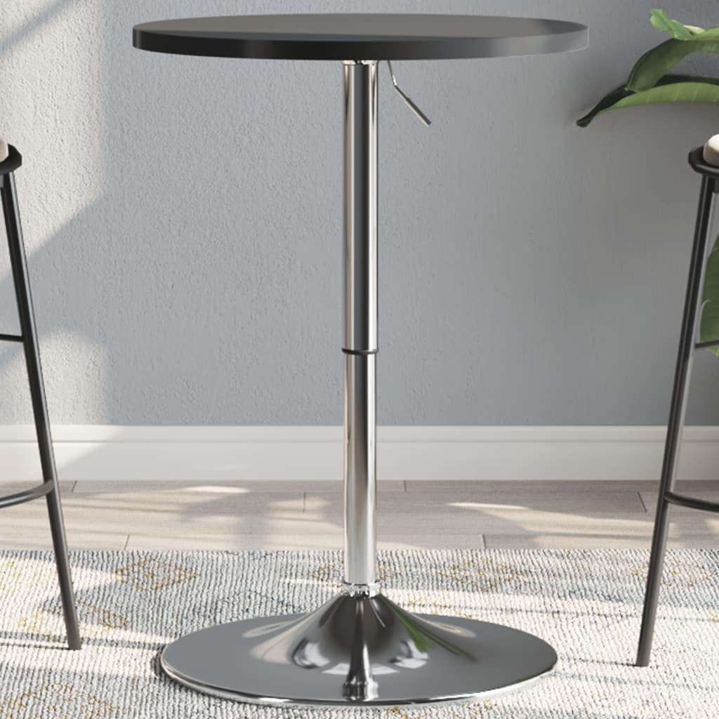 LAPOOH Mesa Alta de Bar Madera ingeniería y Acero Negra 50x50x90 cm, Mesa Cocina, Mesa Recibidor, Cocina Muebles, Mesa Consola, Barra Cocina, Mesa Auxiliar, Mueble Bar - 4007191