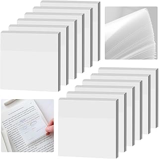 600PCS Transparent Sticky Notes Clear Sticky Notes Self-Stick Transparent Sticky Notes 3 * 3 inch Sticky Tabs Memo Message Reminder Self Adhesive Removable for Students School and Office