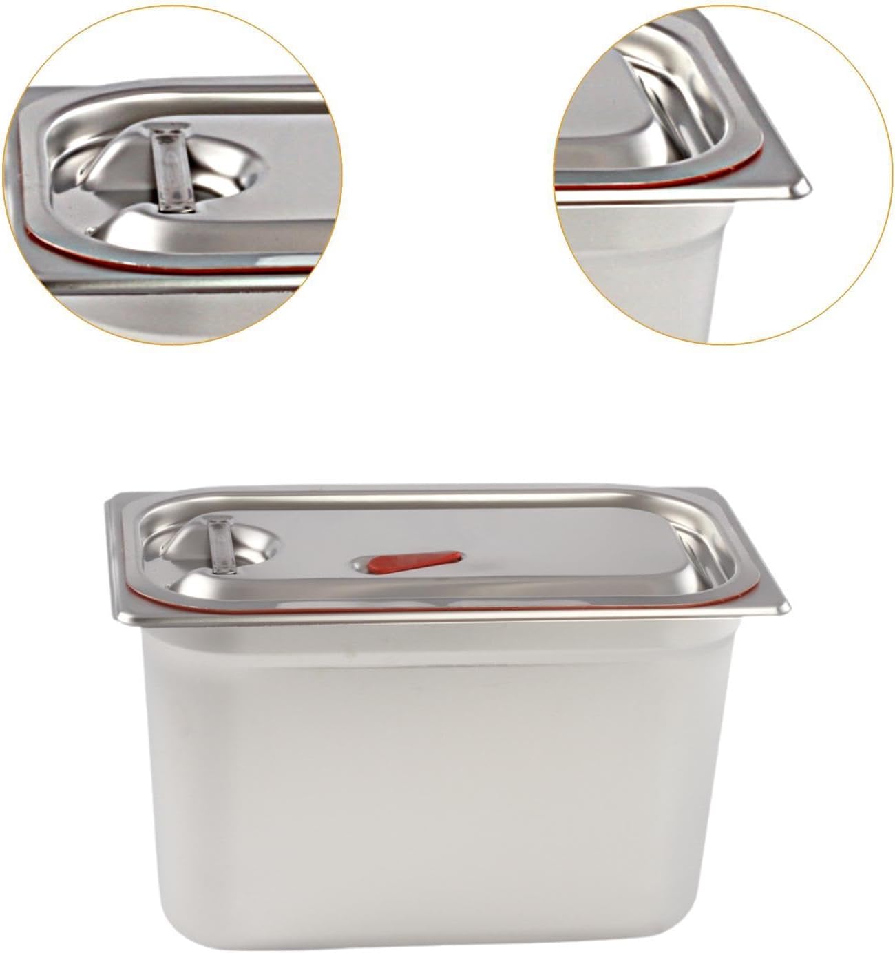 Fxzqgnh 蓋付きスチームテーブルパン 滑らかなエッジ フードコンテナ